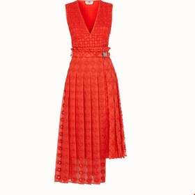 تصویر لباس مجلسی زنانه فندی (ایتالیا) Kleid aus Organza in Orange 