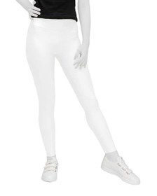 تصویر لگینگ زنانه ورزشی کمر پهن مدل 24035 سفید براق آگی 