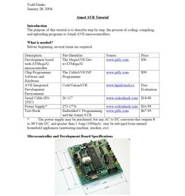 تصویر دانلود کتاب Atmel AVR Microcontroller Tutorial 2004 کتاب انگلیسی آموزش میکروکنترلر Atmel AVR 2004