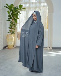 تصویر چادر شالدار طوسی روشن 