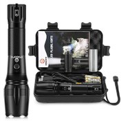 تصویر چراغ‌قوه تاکتیکی شارژی برند Esgofo Esgofo Torch LED Rechargeable USB C, Extremely Bright 5000 Lumen Tactical Torches with Battery, Strong Bright Flashlight Torch Flash Light, Zoomable Waterproof 5 Light Modes for Outdoor Camping [Energy Class A+++]