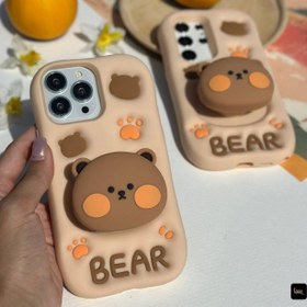 تصویر قاب سیلیکنی پاپ اب استندی خرسی Bear silicone doll case