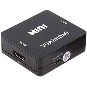 تصویر مبدل VGA به HDMI همراه صدا با کيفيت HD لیمستون LimSton VGA to HDMI+AUDIO+USB converter