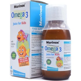 تصویر شربت امگا 3 برای کودکان 125 میلی لیتر مارینوکس ا omega 3 juce for kids omega 3 juce for kids