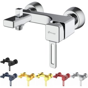 تصویر شیر حمام شودر مدل میشل - کروم Shouder Bath Faucet Michel Model