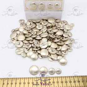 تصویر دکمه طرح فلز طلایی لایت 4 سایزی قلمبه ( بسته ای ) 