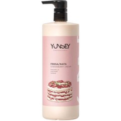 تصویر ماسک مو با رایحه توت فرنگی و خامه یانسی YUNSEY مدل Aromatic مناسب انواع مو حجم 1000 میل YUNSEY HAIR AROMATIC MASK STRAWBERRY CREAM 1000 ML