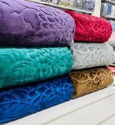 تصویر پتو دو نفره گلبافت مدل نقش‌دار ضخیم 