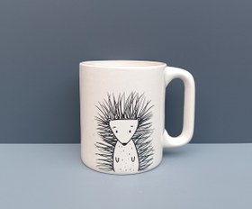 تصویر ماگ طرح جوجه تیغی مدل استوانه ای بلند