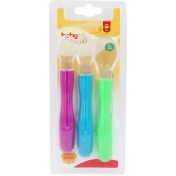 تصویر قاشق غذا خوری سیلیکونی کودک بیبی لند کد 286 3عددی Baby Land Baby Silicon spoon 3pcs 286 code