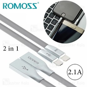 تصویر کابل دو کاره روموس Romoss CB22c Champion میکرو USB و لایتنینگ توان 2.1 آمپر 