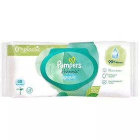 تصویر دستمال مرطوب کودک 48 عددی پمپرز Pampers مدل aqua pure 