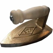 تصویر اتو سرد خیاطی مدل فلزی دسته چوبی Brass Based Dry Tailoring Iron