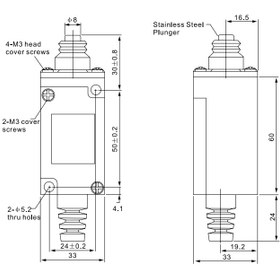 تصویر لیمیت سوئیچ فشاری ساده طرح امرن تیپ باریک سی ان تی دی CNTD مدل CHL-5391 