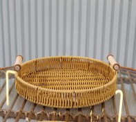 تصویر سبد حصیری دسته بامبو 