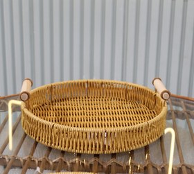 تصویر سبد حصیری دسته بامبو 