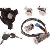 تصویر قفل و سوییچ و استارت الکاموتور مناسب برای پژو 206 و 206 صندوق دار مجموعه 7 عددی 