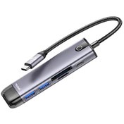 تصویر هاب 6 پورت مک دودو Mcdodo HU-7740 6 in 1 USB-C Hub HDMI 4K SD TF توان 100 وات 