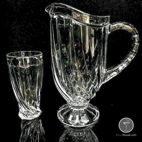 تصویر پارچ و لیوان کریستال مدل تولیپ ا pitcher and glass model tolip pitcher and glass model tolip