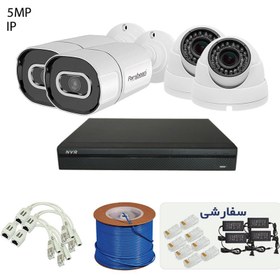 تصویر پکیج 4 دوربین مداربسته پلاک خوان آیپی ۵ مگاپیکسل PACK 4 CHANEL NVR &4CAMERAS IP 4MP