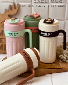 تصویر تراول ماگ دسته دار مدل Office دماسنج دار Luxury Office Cup coffee travel Mug