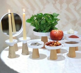 تصویر هفت سین فلزی چوبی 