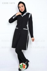 تصویر مانتو شلوار اداری سایز بزرگ زنانه| مدل آسمان | کد 1075 