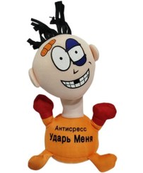 تصویر عروسک کتک خور صدا دار و چسبان ضد استرس 30 سانتی متری 