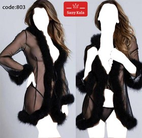 تصویر لباس خواب زنانه توری خزدار جلو باز RONIA (کد:803) ا RONIA Open Front Fur Lace Women's Pajamas (Code: 803) RONIA Open Front Fur Lace Women's Pajamas (Code: 803)
