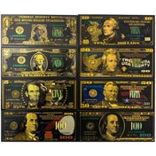 تصویر مجموعه ۸ عددی اسکناس دلار مشکی 