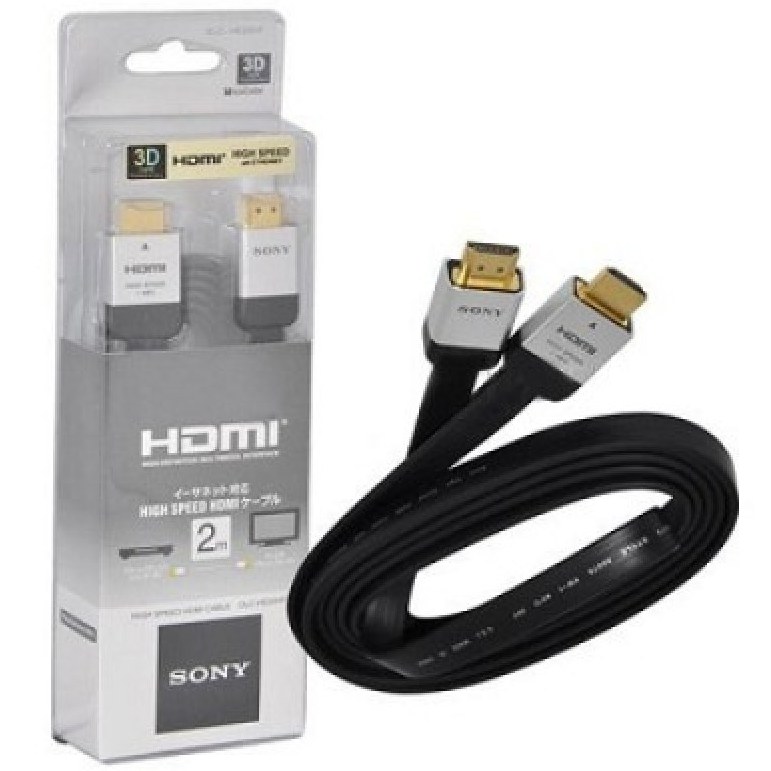 Câble HDMI Sony DLC-HE20HF Haute vitesse, 1080p, 3D/4K, 2.0 Mètres, avec  version Ethernet 1.4