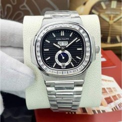 تصویر ساعت زنانه و مردانه پتک فیلیپ ناتیلیوس2 تقویم نگین مشکی Patek Philippe 