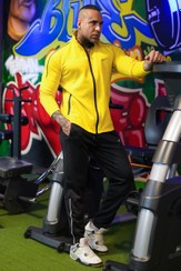 تصویر ست ورزشی مردانه سویشرت و شلوار گرمکن نایک زرد 