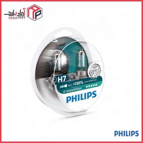 تصویر لامپ پرشیایی 12 ولت اکسترم ویژن 130% افزایش نور PHILIPS H7 