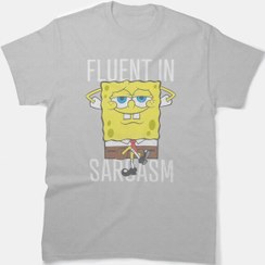 تصویر تیشرت باب اسفنجی طرح Fluent In Sarcasm ا Spongebob t-shirt with Fluent In Sarcasm design Spongebob t-shirt with Fluent In Sarcasm design