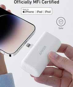 تصویر پاور بانک 5000 هزار میلی آمپر انکر مدل A1645 (لایتینگ) Anker Portable Charger with Built-in Lightning Connector, Portable Charger 5,000mAh