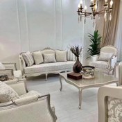 تصویر مبل راحتی ۹ نفره مدل ۳ گل ابزاری چوب راش 