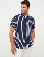 تصویر پیراهن ویسکوز راه راه آستین کوتاه مردانه برند ال سی‌ وایکیکی LC Waikiki 