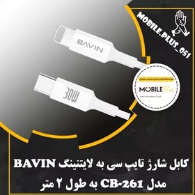 تصویر کابل تبدیل USB-C به لایتنینگ باوین مدل CB261 طول 2 متر 