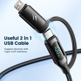 تصویر کابل مبدل فست شارژ USB به USB-C و لایتنینگ توکی Toocki مدل TQ-X03 