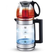 تصویر چای ساز یونیک مدل UL122 ظرفیت ۲ لیتر با کتری شیشه‌ای 