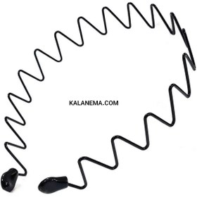 تصویر تل مو ورزشی زیگزاگی فلزی مشکی 