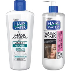 تصویر ماسک مو کامان مدل Keratin حجم 400 میلی لیتر به همراه کرم آبرسان مو کامان مدل Bio Ten Hair Water حجم 400 میلی لیتر 