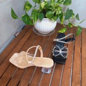 تصویر صندل مجلسی طرح پاپیون نگینی (پاشنه شیشه‌ای) 