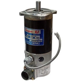 تصویر موتور DC SERVO توان 350 وات 75 ولت 2500 دور U835-002E برند SANYO DENKI ساخت ژاپن با انکودر E680400C01B 