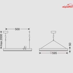 تصویر پنل LED آویز 48 وات 60x60 مازی نور مدل برلیانس 