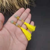 تصویر مهره های سنگ سیترین و اونتورین جذب ثروت و شانس کیف پول اصل معدنی کد 9116 