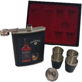 تصویر ست قمقمه جیبی و جام Jack Daniels 