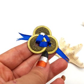 تصویر سکه ایچنگ (سکه فنگ شویی) برنجی درجه یک 3عددی آبی کد 710001 