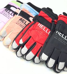 تصویر دستکش واتر ضدآب بچگانه - قرمز 